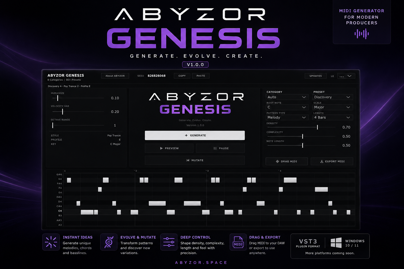 ABYZOR Genesis VST UI Screenshot